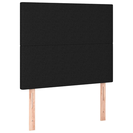 Letto a Molle con Materasso e LED Nero 80x200 cm in Tessuto