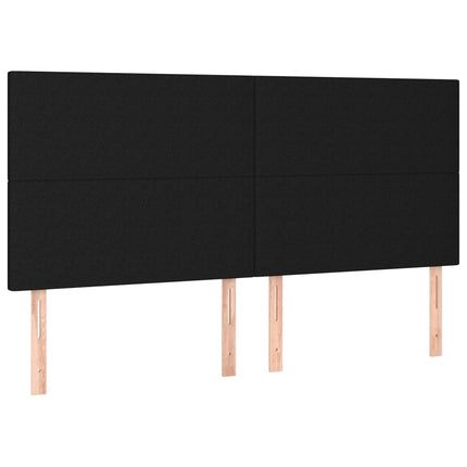 Letto a Molle Materasso e LED Nero 200x200cm in Tessuto