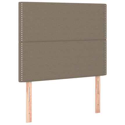 Letto a Molle con Materasso e LED Tortora 100x200cm in Tessuto