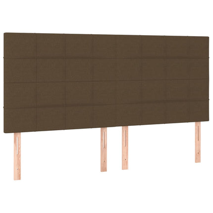 Letto a Molle Materasso e LED MarroneScuro 180x200cm in Tessuto