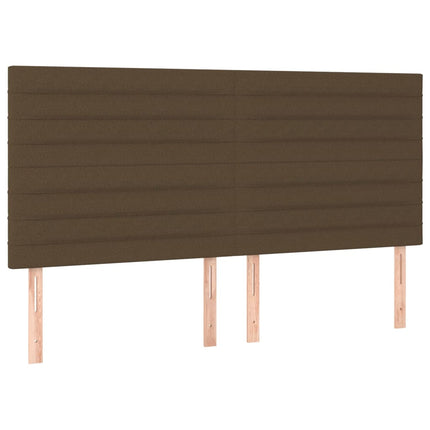 Letto a Molle Materasso e LED Marronescuro 200x200cm in Tessuto