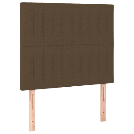Letto a Molle Materasso e LED Marrone Scuro 80x200cm in Tessuto