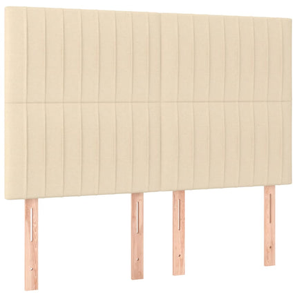 Letto a Molle con Materasso e LED Crema 140x200 cm in Tessuto
