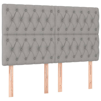 Letto a Molle Materasso e LED Grigio Chiaro 160x200 cm Tessuto