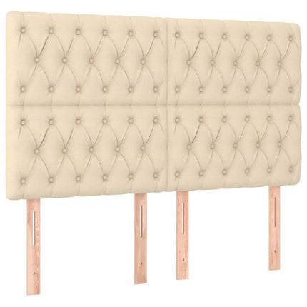 Letto a Molle con Materasso e LED Crema 160x200 cm in Tessuto