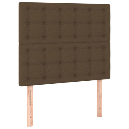 Letto a Molle Materasso e LED Marrone Scuro 80x200cm in Tessuto