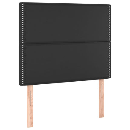 Giroletto a Molle con Materasso e LED Nero 80x200 cm Similpelle
