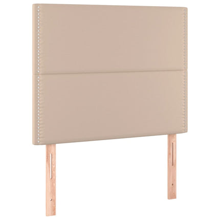 Giroletto Molle Materasso e LED Cappuccino 80x200 cm Similpelle