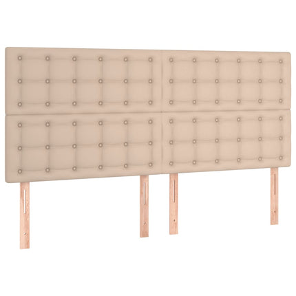 Giroletto Molle Materasso e LED Cappuccino 200x200cm Similpelle