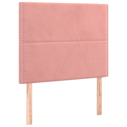 Letto a Molle con Materasso e LED Rosa 120x200 cm in Velluto