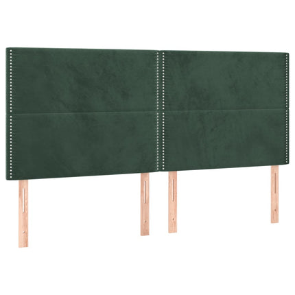 Letto a Molle con Materasso e LED Verde Scuro 200x200cm Velluto