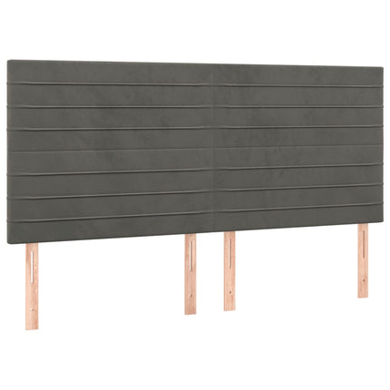 Letto a Molle con Materasso e LED Grigio Scuro 200x200 cm