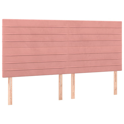 Letto a Molle con Materasso e LED Rosa 200x200 cm in Velluto