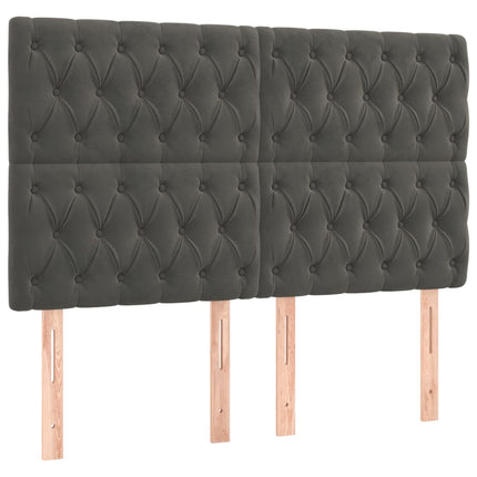 Letto a Molle con Materasso e LED Grigio Scuro 140x190 cm