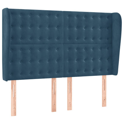Letto a Molle con Materasso e LED Blu Scuro 140x200 cm