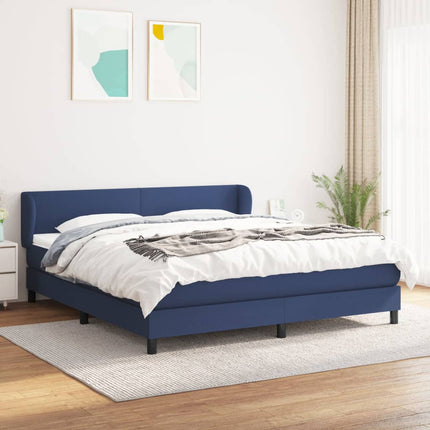 Giroletto a Molle con Materasso Blu 160x200 cm in Tessuto