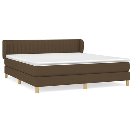 Giroletto a Molle con Materasso Marrone Scuro 180x200cm Tessuto