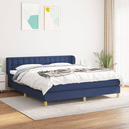 Giroletto a Molle con Materasso Blu 160x200 cm in Tessuto