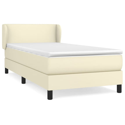 Giroletto a Molle con Materasso Crema 100x200 cm in Similpelle