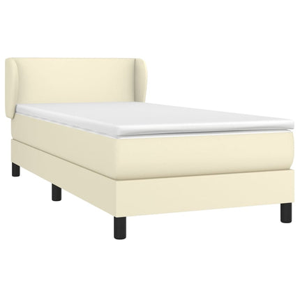 Giroletto a Molle con Materasso Crema 100x200 cm in Similpelle