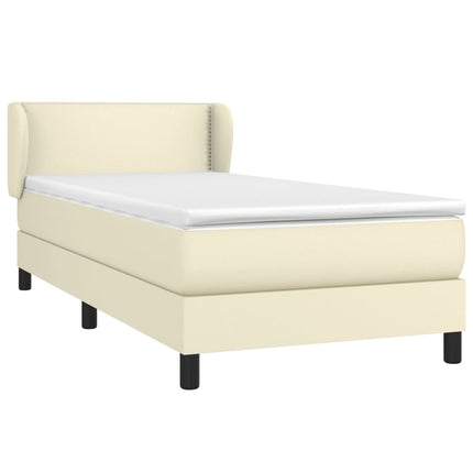 Giroletto a Molle con Materasso Crema 90x200 cm in Similpelle
