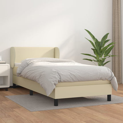 Giroletto a Molle con Materasso Crema 90x200 cm in Similpelle