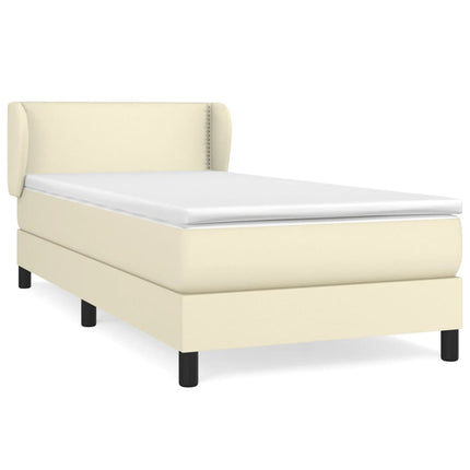 Giroletto a Molle con Materasso Crema 100x200 cm in Similpelle