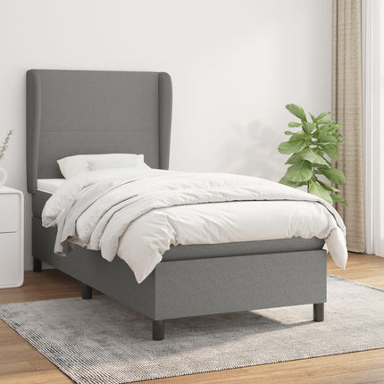 Giroletto a Molle con Materasso Grigio Scuro 80x200 cm Tessuto