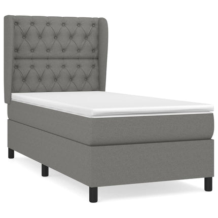 Giroletto a Molle con Materasso Grigio Scuro 80x200 cm Tessuto