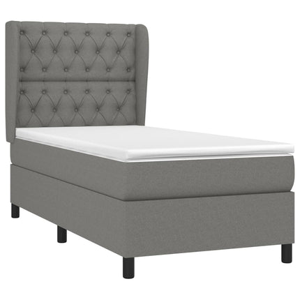 Giroletto a Molle con Materasso Grigio Scuro 80x200 cm Tessuto