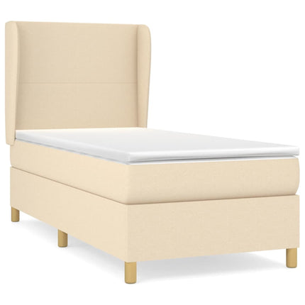Giroletto a Molle con Materasso Crema 100x200 cm in Tessuto