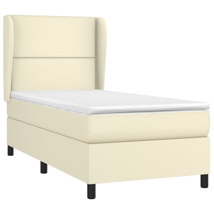 Giroletto a Molle con Materasso Crema 100x200 cm in Similpelle