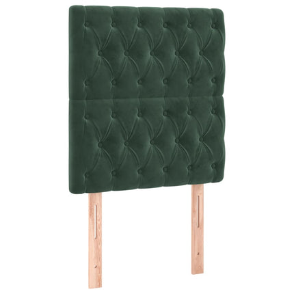 Giroletto a Molle con Materasso Verde Scuro 80x200 cm Velluto