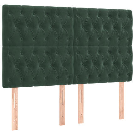 Giroletto a Molle con Materasso Verde Scuro 140x200 cm Velluto