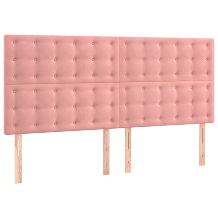 Giroletto a Molle con Materasso Rosa 160x200 cm in Velluto