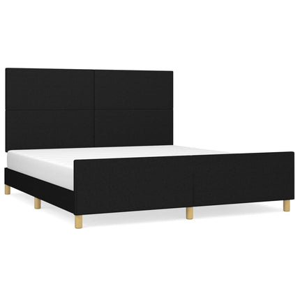 Giroletto senza Materasso Nero 180x200 cm in Tessuto