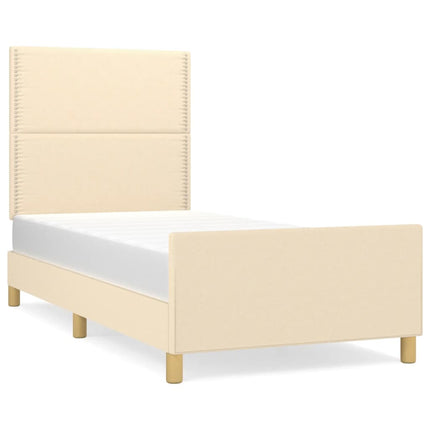 Giroletto senza Materasso Crema 90x190 cm in Tessuto