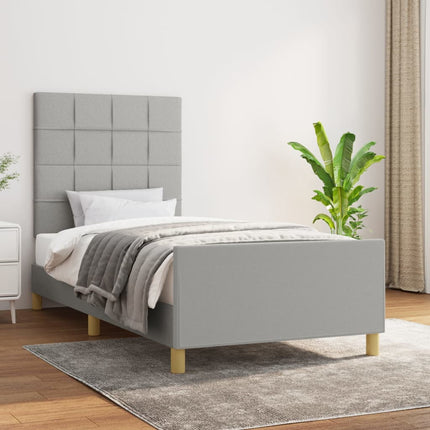 Giroletto senza Materasso Grigio Chiaro 90x190 cm Tessuto