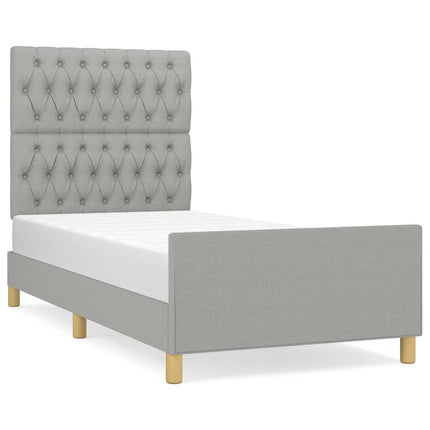 Giroletto senza Materasso Grigio Chiaro 90x190 cm Tessuto