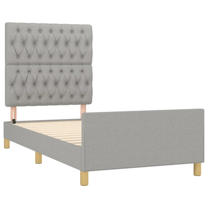 Giroletto senza Materasso Grigio Chiaro 90x190 cm Tessuto