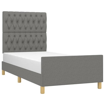 Giroletto senza Materasso Grigio Scuro 90x190 cm Tessuto