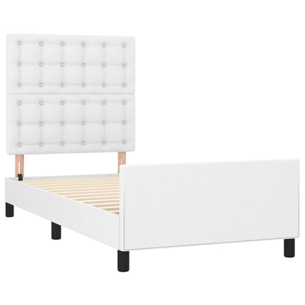 Giroletto con Testiera Bianco 100x200 cm in Similpelle