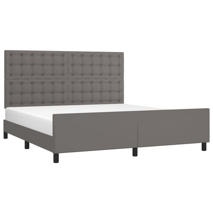 Giroletto con Testiera Grigio 180x200 cm in Similpelle