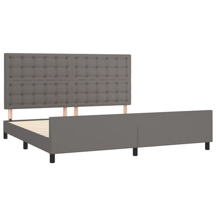 Giroletto con Testiera Grigio 200x200 cm in Similpelle