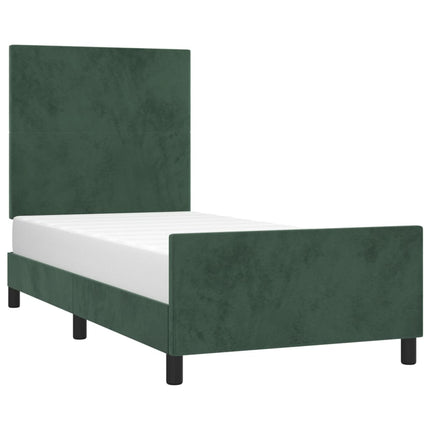 Giroletto senza Materasso Verde Scuro 90x190 cm in Velluto