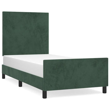Giroletto senza Materasso Verde Scuro 90x200 cm in Velluto