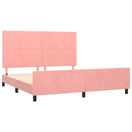 Giroletto con Testiera Rosa 160x200 cm in Velluto