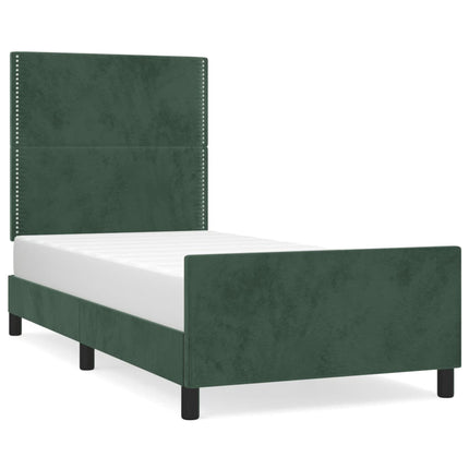 Giroletto senza Materasso Verde Scuro 100x200 cm in Velluto