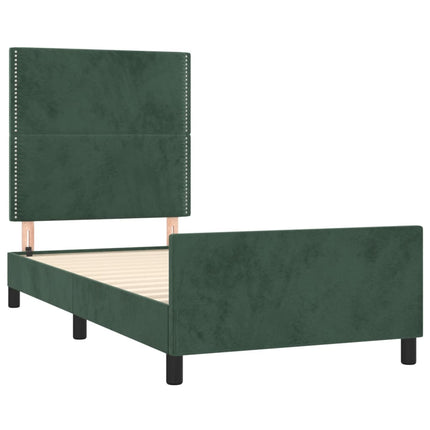 Giroletto senza Materasso Verde Scuro 100x200 cm in Velluto