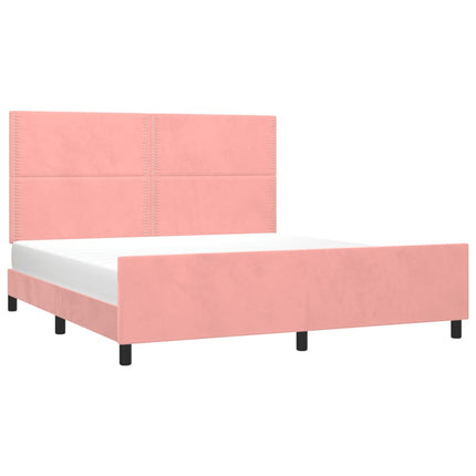 Giroletto con Testiera Rosa 160x200 cm in Velluto
